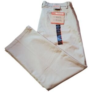 St. John's‎ Bay Classic Fit Flat Front Easy Care Stretch Pants Brown Khakis34x29